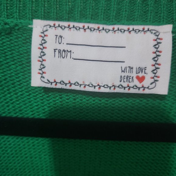 Christmas Sheep Sweater Green/White Size Small - Picture 5 of 6